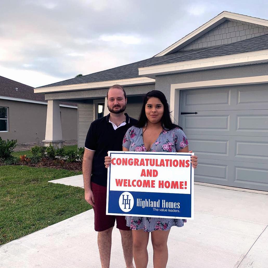 <p>"What I love from my new home is that it has an open concept floor plan, and the master bathroom tub. I also love the fact that it is a home where we can grow as a family ??" -Joseph and Anayeli, new homeowners at Amber Glen in Palmetto</p>
<p>Congratulations and welcome home!</p>